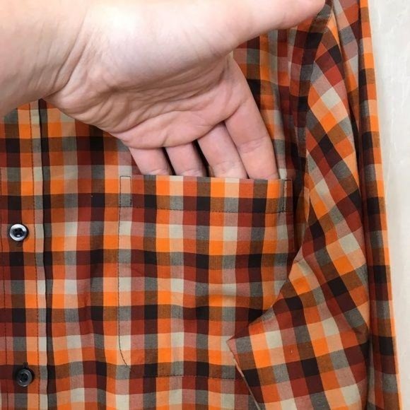 Saddlebred XL Orange Long Sleeve Button Down Shirt - Picture 4 of 10
